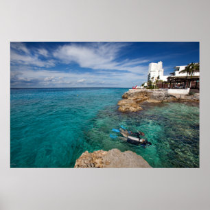 Póster Aprendiendo A Bucear Scuba, Cozumel México