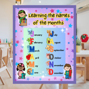 Póster Aprendiendo los Meses del Año Colorido