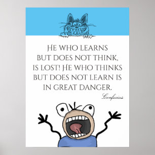 Póster Aprendizaje Gracioso De Personalizados Y Gatos