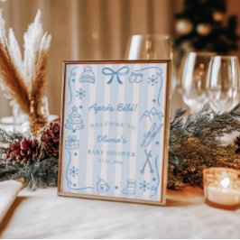 Póster Après Bébé Winter Baby Shower Welcome