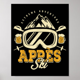 Póster Apres Ski Fiesta Set, Beer Y amp; Bebidas Después 