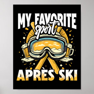 Póster Apres Ski Para Una Divertida Fiesta De Deportes De