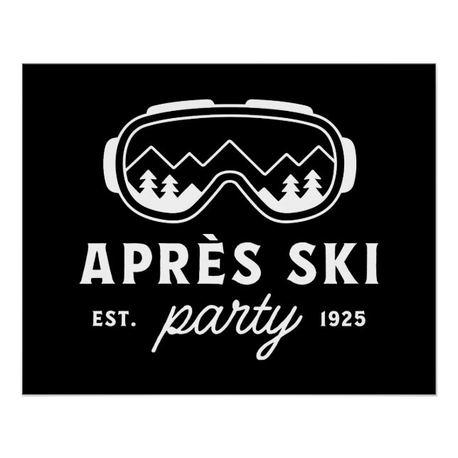 Póster Apres ski party mountain cabin winter snow trip (Anverso)