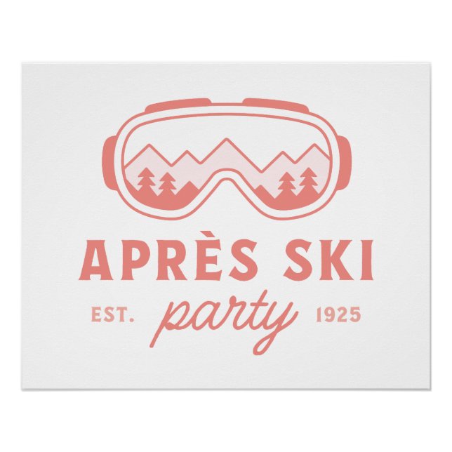 Póster Apres ski party skiing girls night pink aesthetic (Anverso)