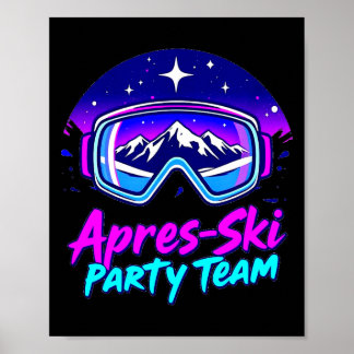 Póster Apres ski party vibes – snowy mountain nightlife A