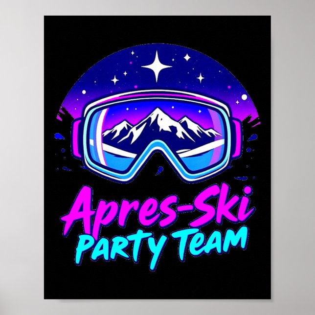 Póster Apres ski party vibes – snowy mountain nightlife A (Frente)