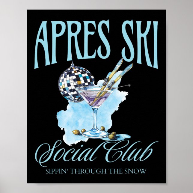 Póster Apres Ski Social Club Bebe Fiesta Mujeres Invierno (Frente)