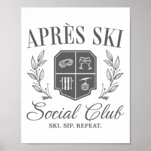 Póster Apres Ski Social Club Downhill Esquí Sip Repe