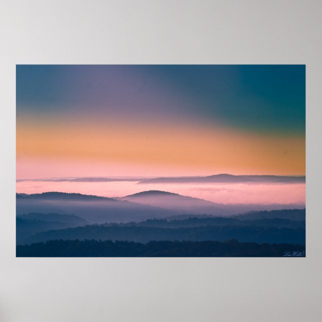 Póster Apricot rosado sale por el Poster de Ouachita Mtns (Frente)