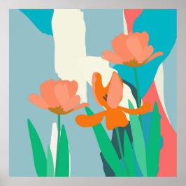 Póster Apricot Tulips Personalizado de bloques artísticos