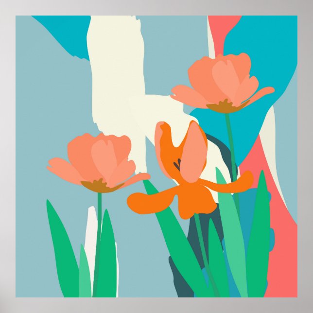 Póster Apricot Tulips Personalizado de bloques artísticos (Frente)