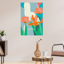 Póster Apricot Tulips Personalizado de bloques artísticos