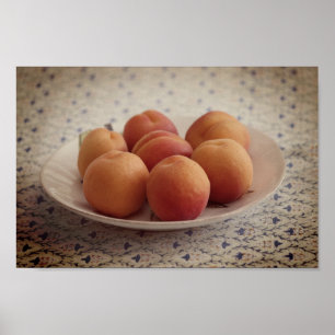 Póster Apricots en un plato