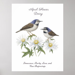 Póster April Birth Month Flower Daisy Apreciado cumpleaño