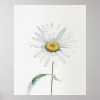Póster April Daisy Birth Flower