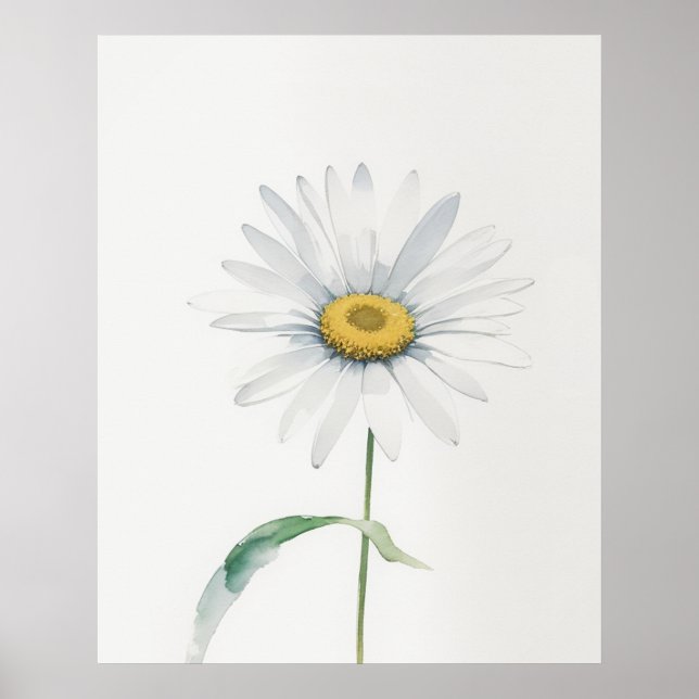 Póster April Daisy Birth Flower (Frente)