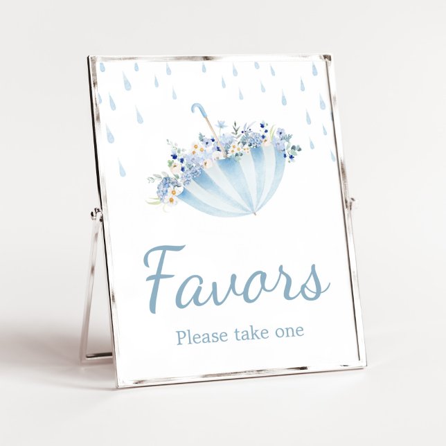 Póster April Shower Bring May Flores Baby Shower Favor (Boy April Shower Bring May Flowers Baby Shower Favors Sign)