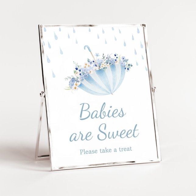 Póster April Shower Bring May Flores de mayo Los bebés so (Boy April Shower Bring May Flowers Baby Shower Babies are Sweet Sign)