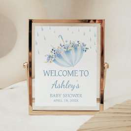 Póster April Shower Bring May Flowers Shower Welcome Sign