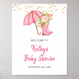 Póster April Showers Bring May Flower Baby Shower Bienven