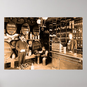Póster aproximadamente 1895 Stephan Liesting liquor store