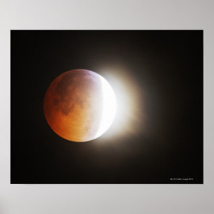 Póster Aproximándose al eclipse total de la luna