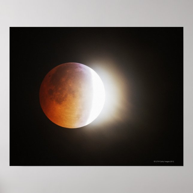 Póster Aproximándose al eclipse total de la luna (Frente)