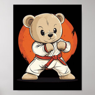 Póster Apunte Su Estilo Con Este Diseño De Oso De Karate