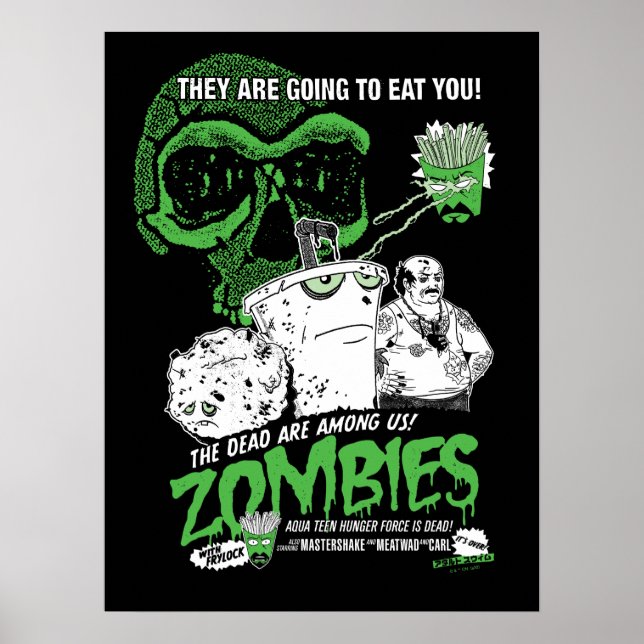 Póster Aqua adolescente fuerza de hambre zombies Poster (Frente)