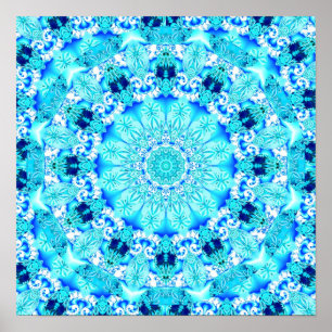 Póster Aqua Lace, Delicada, Resumen Mandala