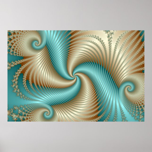 Póster Aqua Satin - Fractal (Frente)