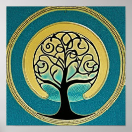 Póster Aqua Tree of Life Poster