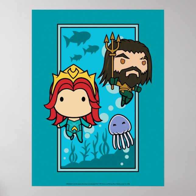 Póster Aquaman | Chibi Mera & Aquaman Undersea Graphic (Frente)