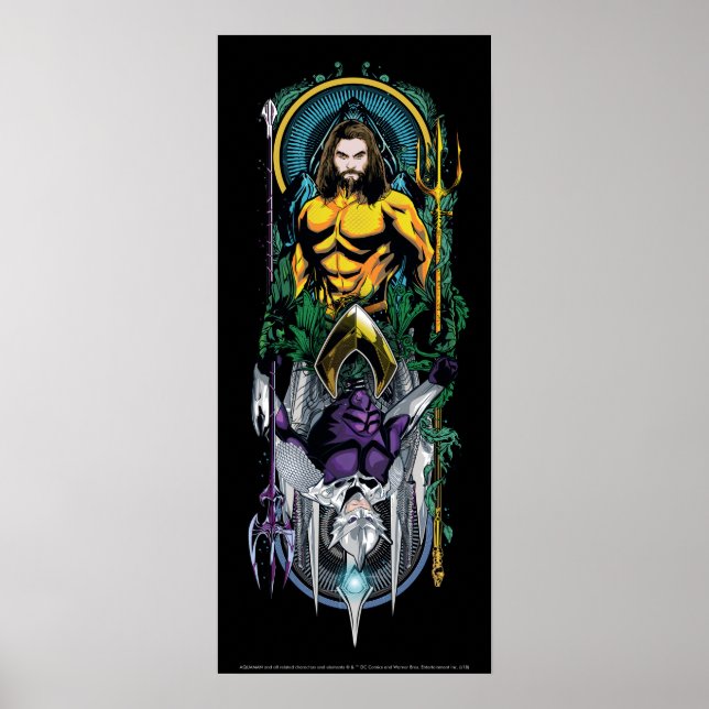 Póster Aquaman | Panel Art Nouveau reversible Orin & Orm (Frente)