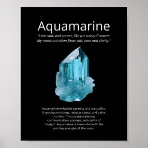 Póster Aquamarine Crystal Stone Significa