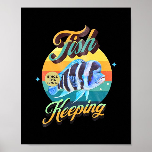 Póster Aquarium Pescado con Frontosa Cichlid de los años  (Frente)