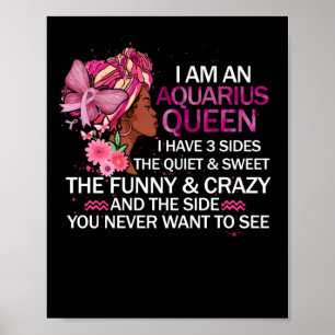 Póster Aquarius Black Queen I have 3 Sides April Chica