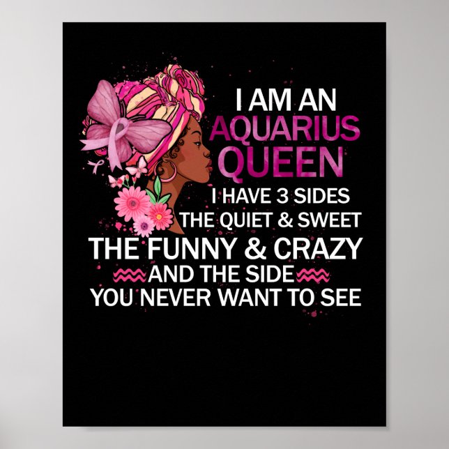 Póster Aquarius Black Queen I have 3 Sides April Chica (Frente)