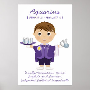 Póster Aquarius - Boy Horoscope Poster