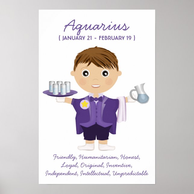 Póster Aquarius - Boy Horoscope Poster (Frente)