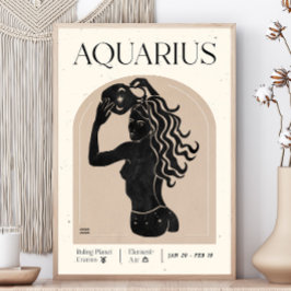 Póster Aquarius Feminine Zodiac Poster
