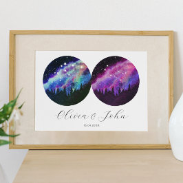 Póster Aquarius Gemini Personalized Couples Horoscope