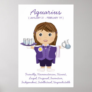 Póster Aquarius - Girl Horoscope Poster