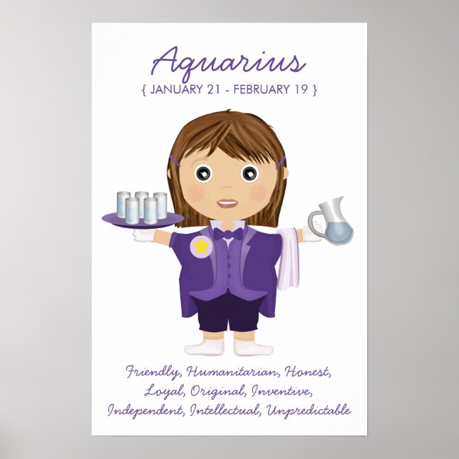 Póster Aquarius - Girl Horoscope Poster (Frente)