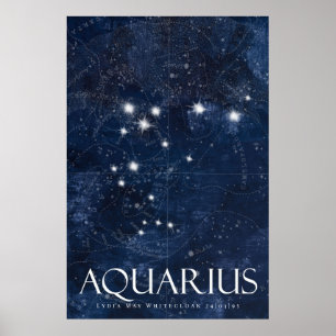 Póster Aquarius Poster con nombre, starsign zodiac