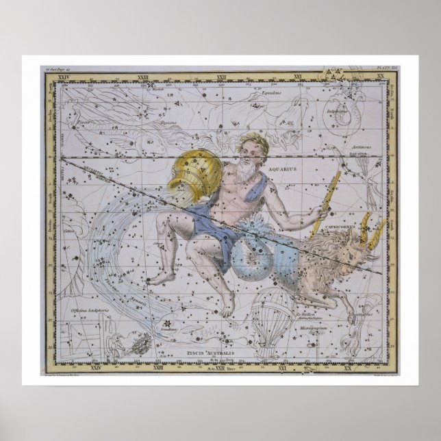 Póster Aquarius y Capricornio, de 'A Celestial Atlas', (Frente)