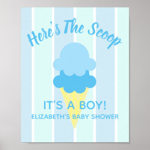 Póster Aquí está el Baby Shower de verano de Scoop Ice Cr