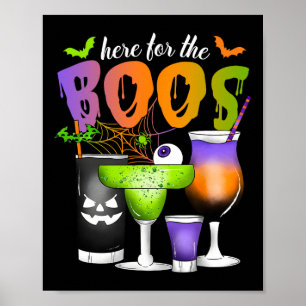 Póster Aquí Para Los Boos Halloween Scary Gles Bebiendo S