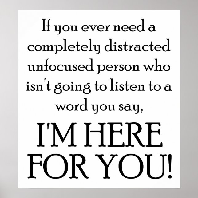 Póster Aquí Para Usted Poster Divertido (Frente)