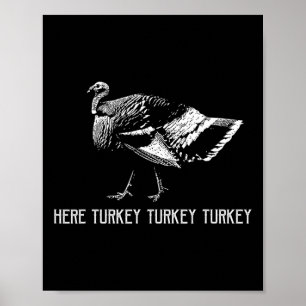 Póster Aquí Pavo Pavo Pavo-pavo Temporada de Caza Gi